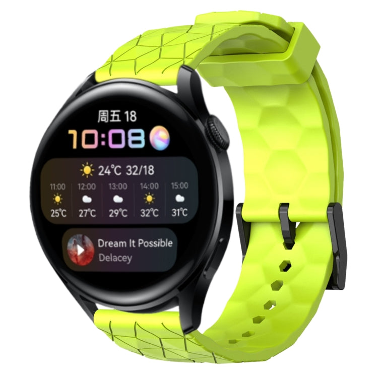 For Huawei Watch 3 22mm Football Pattern Solid Color Silicone Watch Band