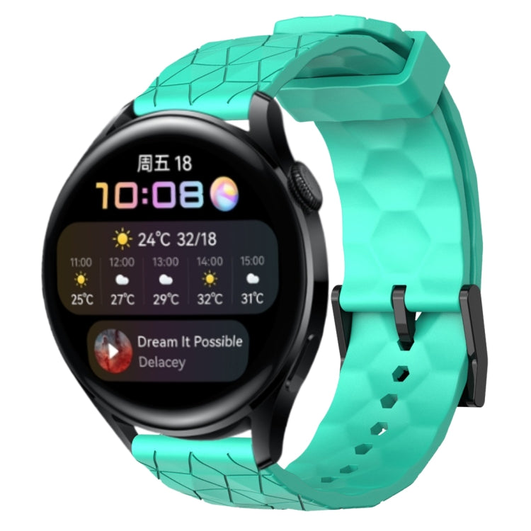 For Huawei Watch 3 22mm Football Pattern Solid Color Silicone Watch Band