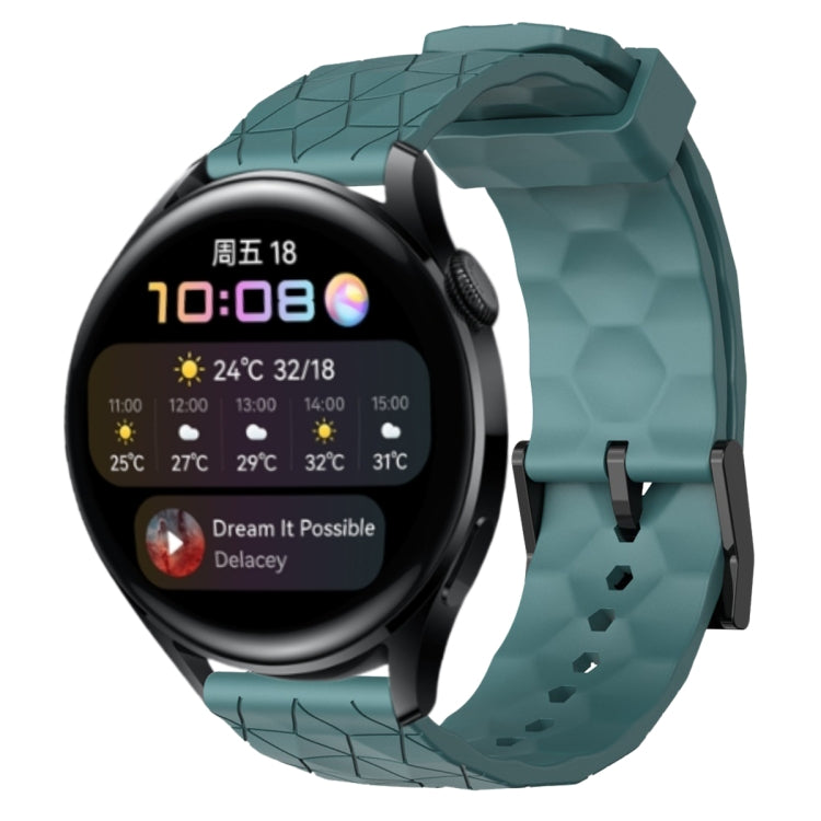 For Huawei Watch 3 22mm Football Pattern Solid Color Silicone Watch Band
