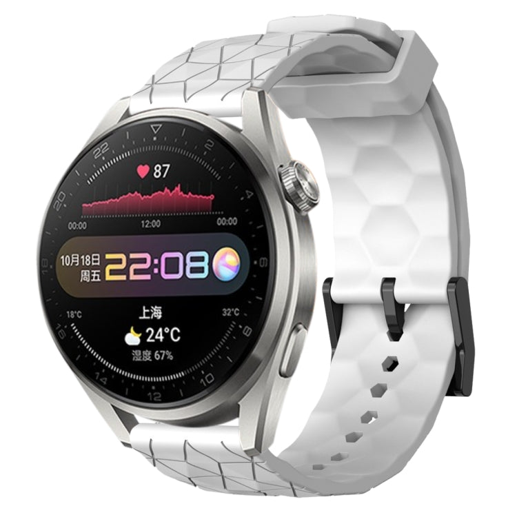 For Huawei Watch 3 Pro 22mm Football Pattern Solid Color Silicone Watch Band
