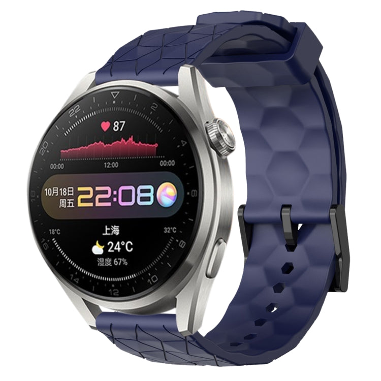 For Huawei Watch 3 Pro 22mm Football Pattern Solid Color Silicone Watch Band