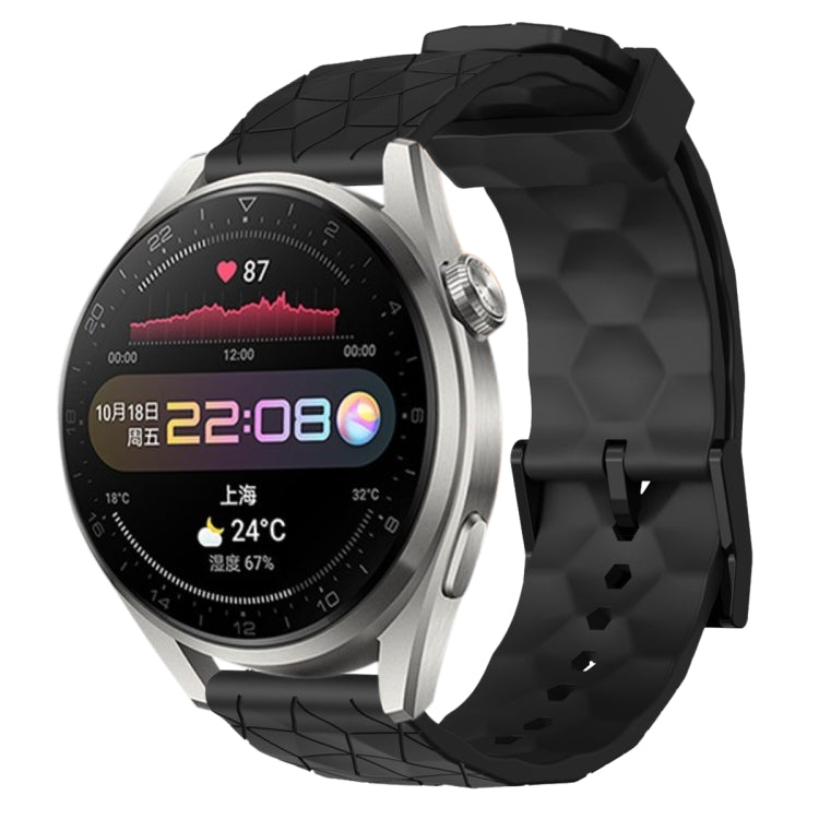 For Huawei Watch 3 Pro 22mm Football Pattern Solid Color Silicone Watch Band