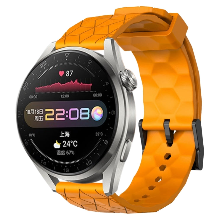 For Huawei Watch 3 Pro 22mm Football Pattern Solid Color Silicone Watch Band
