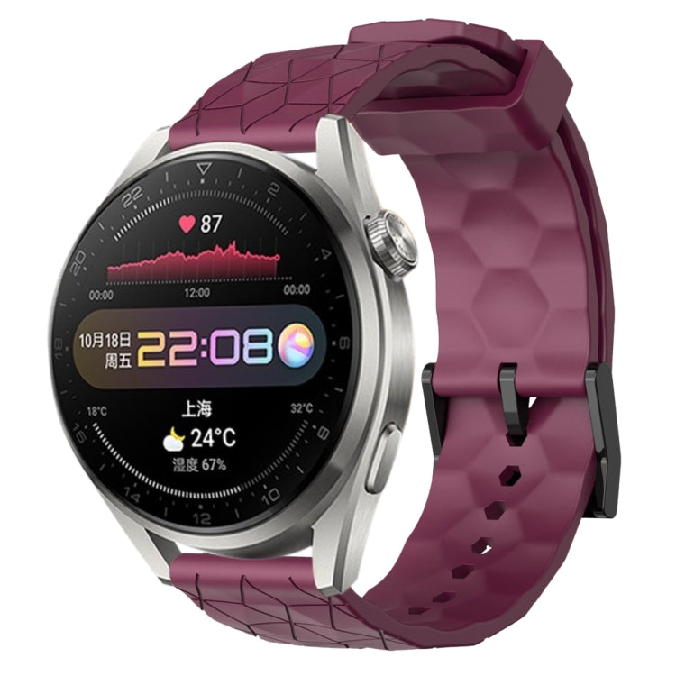 For Huawei Watch 3 Pro 22mm Football Pattern Solid Color Silicone Watch Band