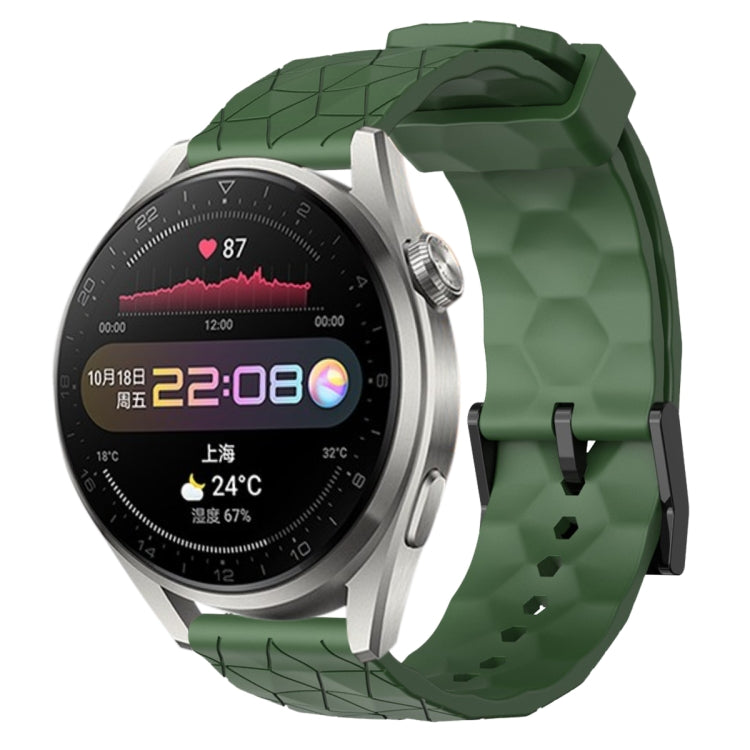 For Huawei Watch 3 Pro 22mm Football Pattern Solid Color Silicone Watch Band
