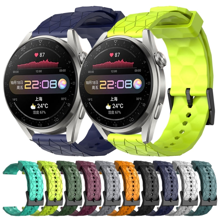 For Huawei Watch 3 Pro 22mm Football Pattern Solid Color Silicone Watch Band