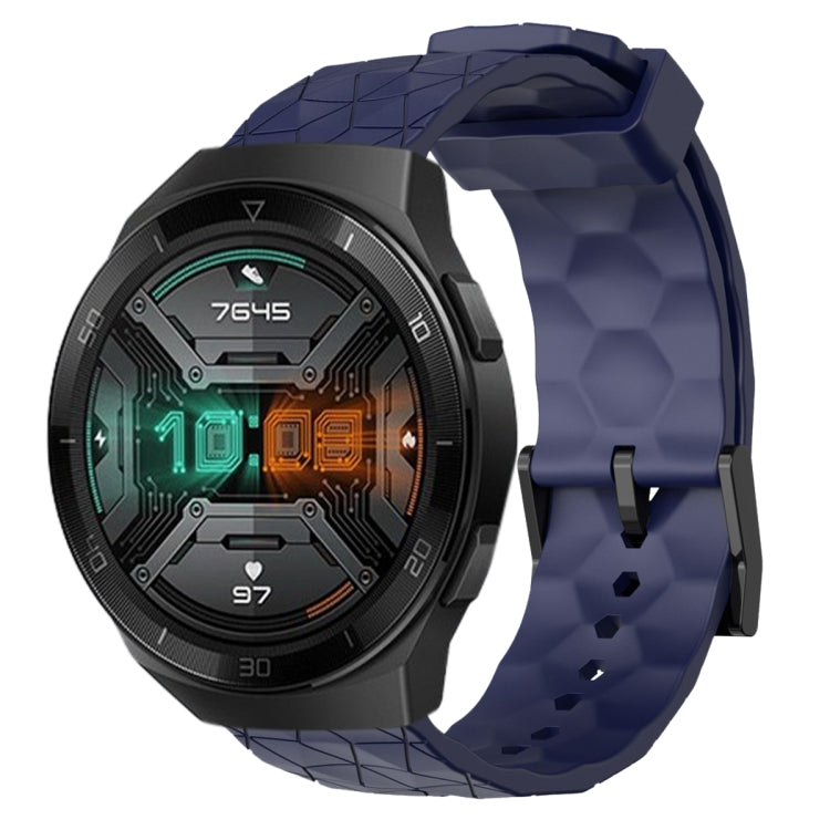 For Huawei Watch GT 2E 22mm Football Pattern Solid Color Silicone Watch Band