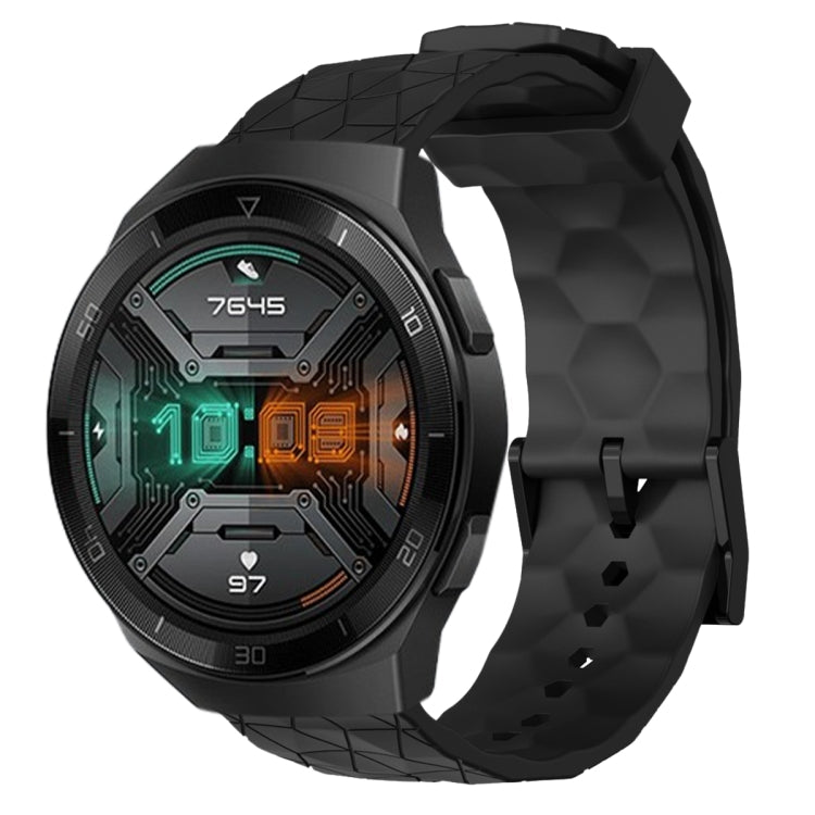 For Huawei Watch GT 2E 22mm Football Pattern Solid Color Silicone Watch Band