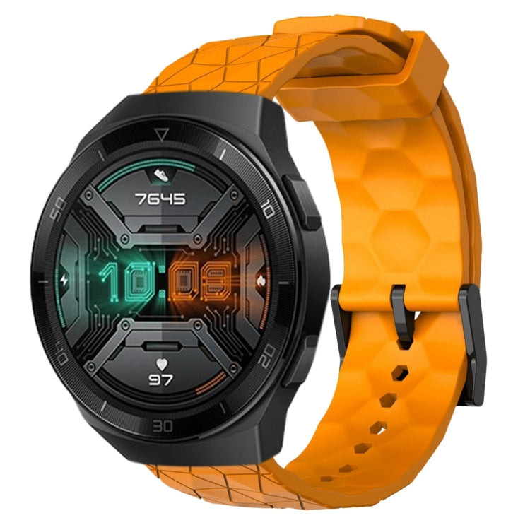 For Huawei Watch GT 2E 22mm Football Pattern Solid Color Silicone Watch Band
