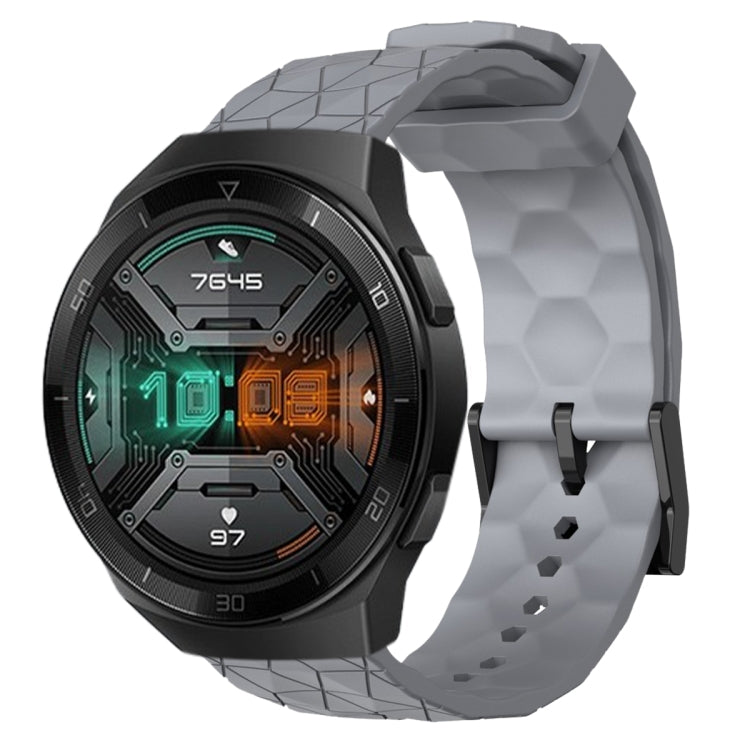 For Huawei Watch GT 2E 22mm Football Pattern Solid Color Silicone Watch Band