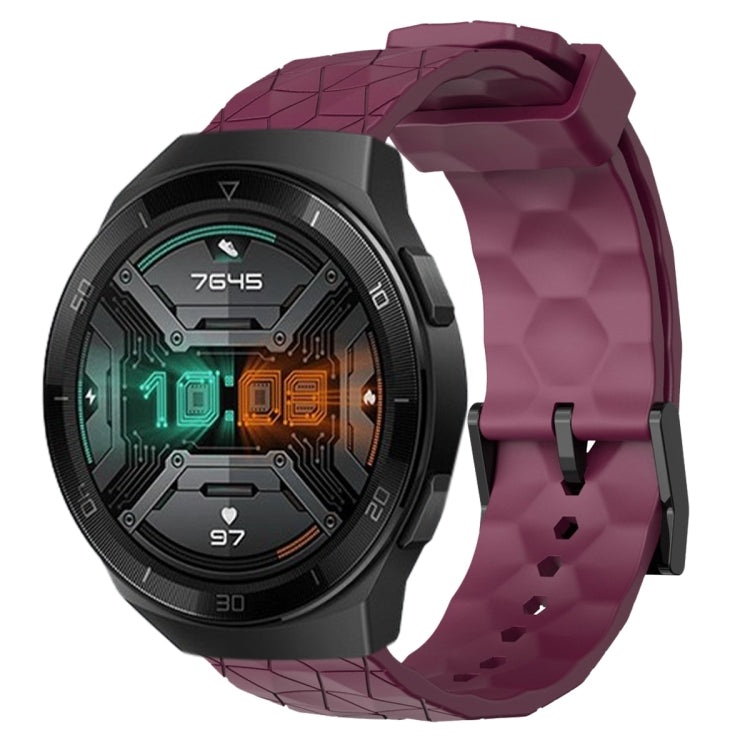 For Huawei Watch GT 2E 22mm Football Pattern Solid Color Silicone Watch Band