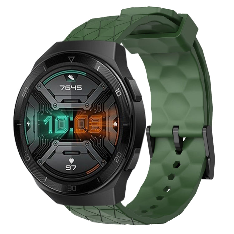 For Huawei Watch GT 2E 22mm Football Pattern Solid Color Silicone Watch Band