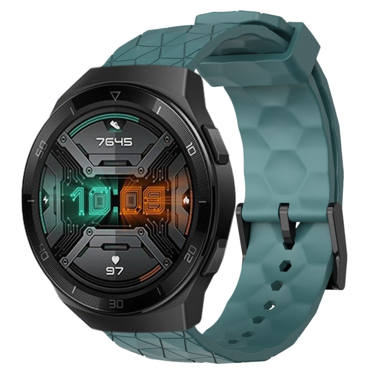 For Huawei Watch GT 2E 22mm Football Pattern Solid Color Silicone Watch Band