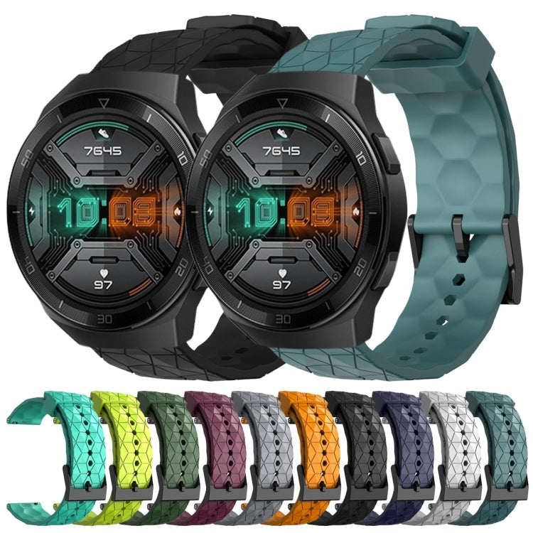 For Huawei Watch GT 2E 22mm Football Pattern Solid Color Silicone Watch Band