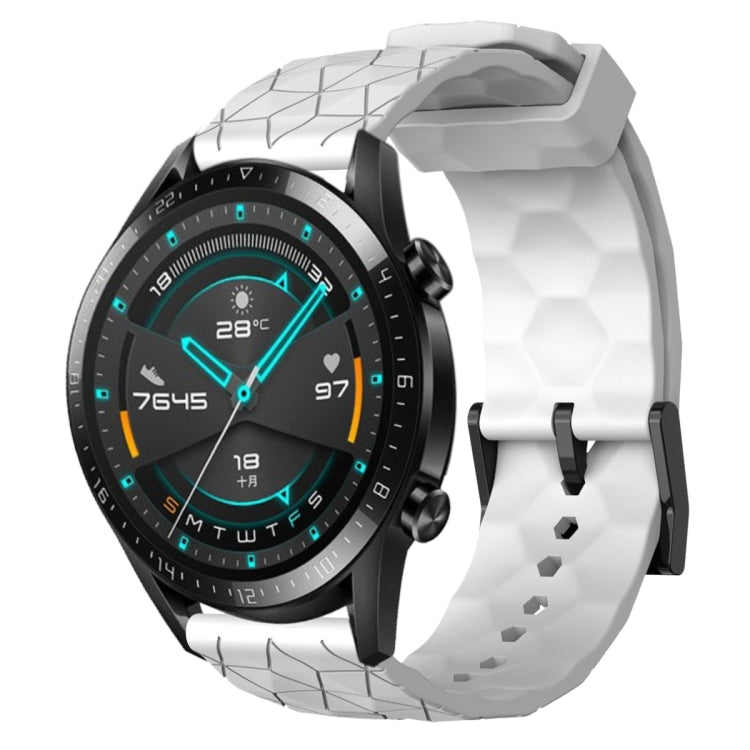 For Huawei GT2 46mm 22mm Football Pattern Solid Color Silicone Watch Band