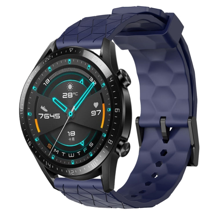 For Huawei GT2 46mm 22mm Football Pattern Solid Color Silicone Watch Band