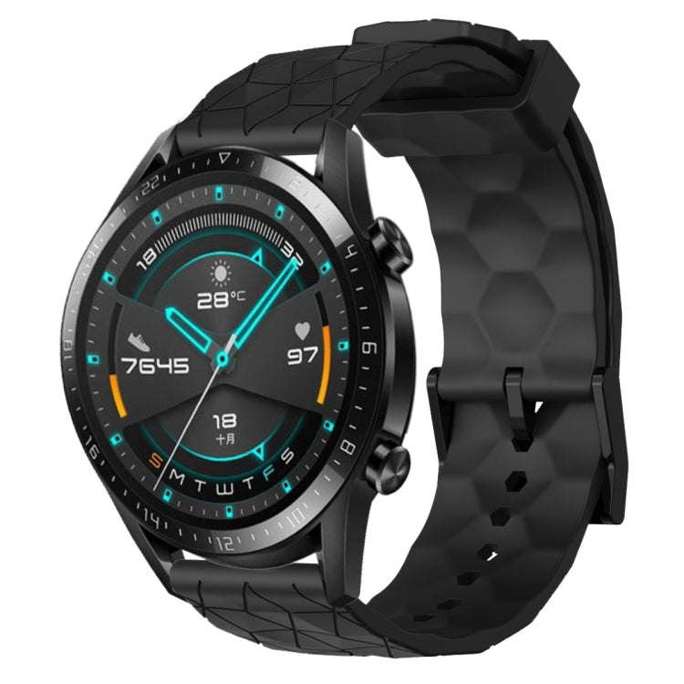 For Huawei GT2 46mm 22mm Football Pattern Solid Color Silicone Watch Band