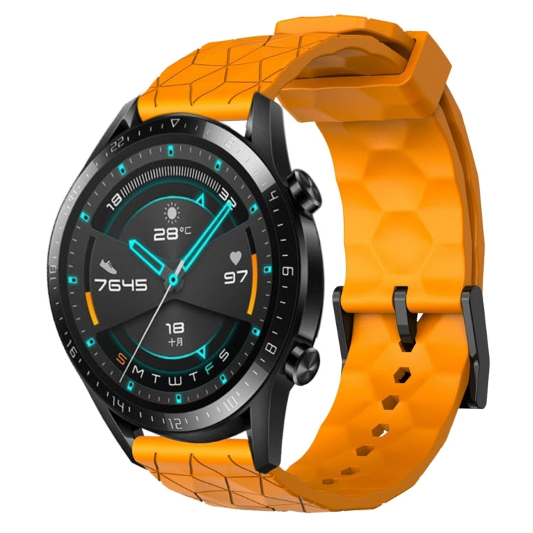 For Huawei GT2 46mm 22mm Football Pattern Solid Color Silicone Watch Band