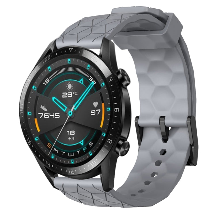 For Huawei GT2 46mm 22mm Football Pattern Solid Color Silicone Watch Band