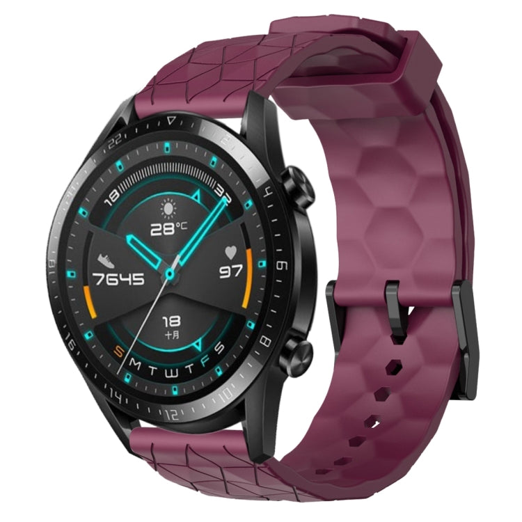 For Huawei GT2 46mm 22mm Football Pattern Solid Color Silicone Watch Band