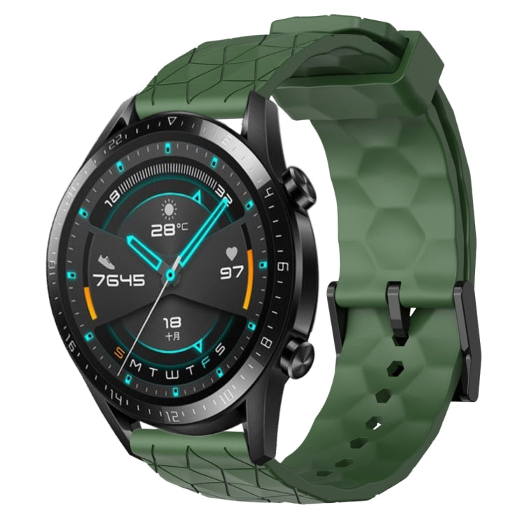 For Huawei GT2 46mm 22mm Football Pattern Solid Color Silicone Watch Band