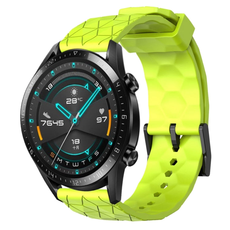 For Huawei GT2 46mm 22mm Football Pattern Solid Color Silicone Watch Band