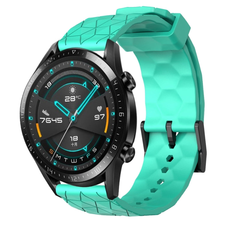 For Huawei GT2 46mm 22mm Football Pattern Solid Color Silicone Watch Band