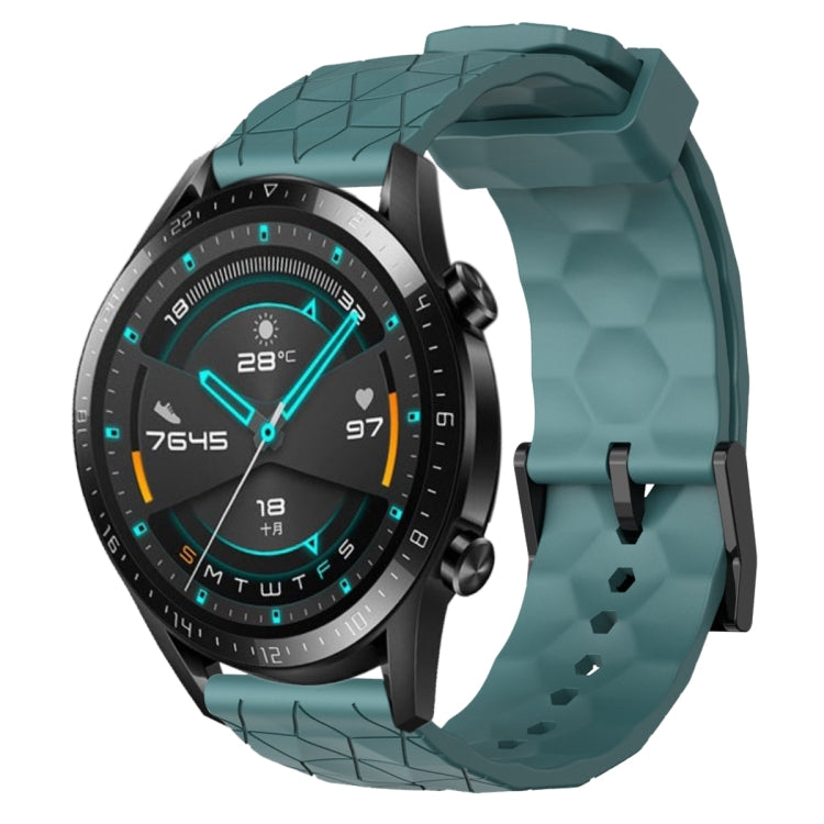 For Huawei GT2 46mm 22mm Football Pattern Solid Color Silicone Watch Band