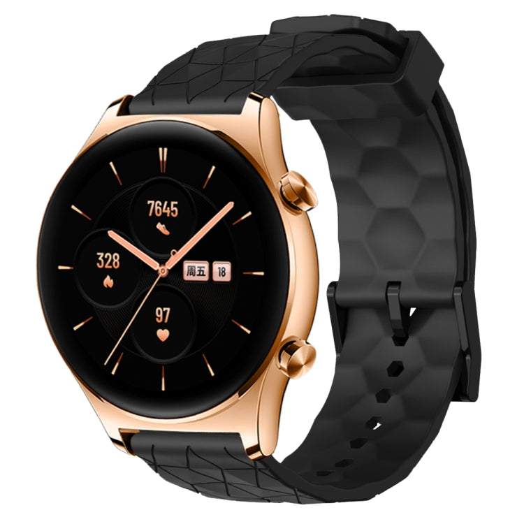 For Honor Watch GS 3 22mm Football Pattern Solid Color Silicone Watch Band
