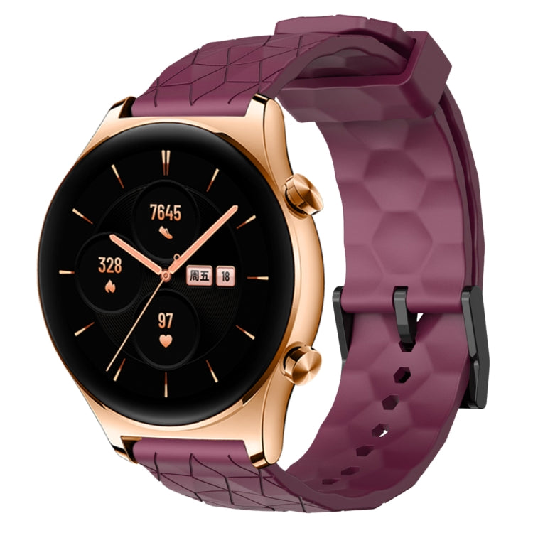For Honor Watch GS 3 22mm Football Pattern Solid Color Silicone Watch Band