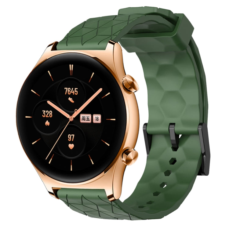 For Honor Watch GS 3 22mm Football Pattern Solid Color Silicone Watch Band