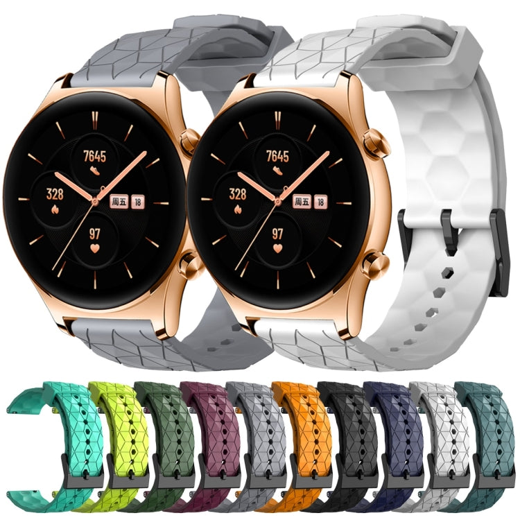 For Honor Watch GS 3 22mm Football Pattern Solid Color Silicone Watch Band