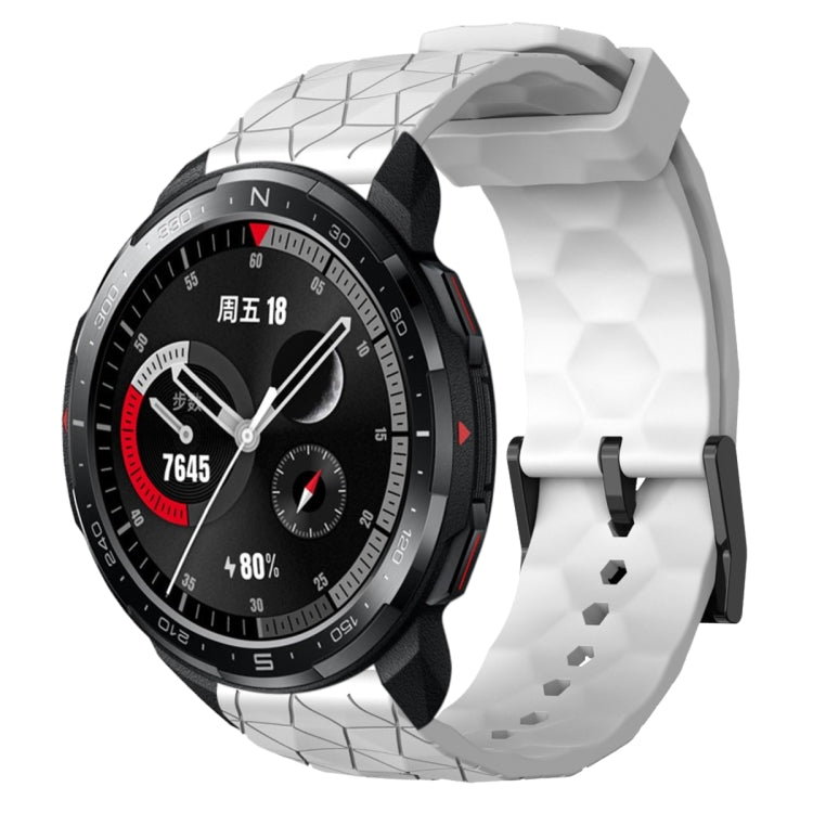 For Honor Watch GS Pro 22mm Football Pattern Solid Color Silicone Watch Band