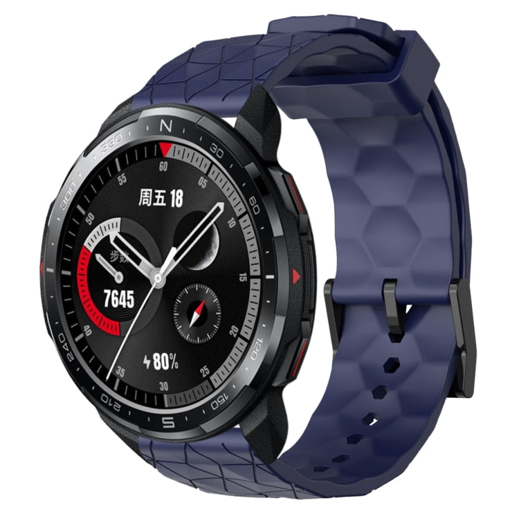 For Honor Watch GS Pro 22mm Football Pattern Solid Color Silicone Watch Band