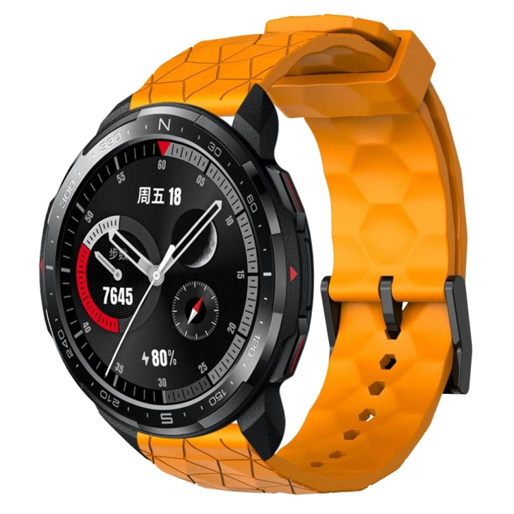 For Honor Watch GS Pro 22mm Football Pattern Solid Color Silicone Watch Band