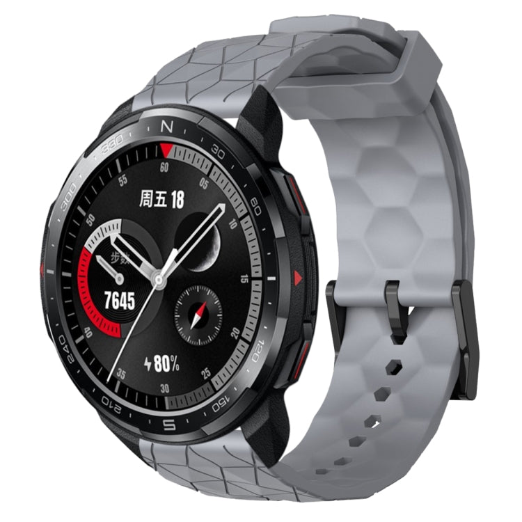 For Honor Watch GS Pro 22mm Football Pattern Solid Color Silicone Watch Band