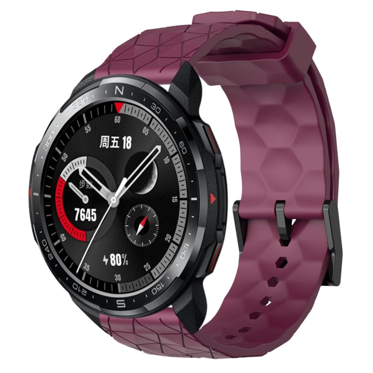 For Honor Watch GS Pro 22mm Football Pattern Solid Color Silicone Watch Band