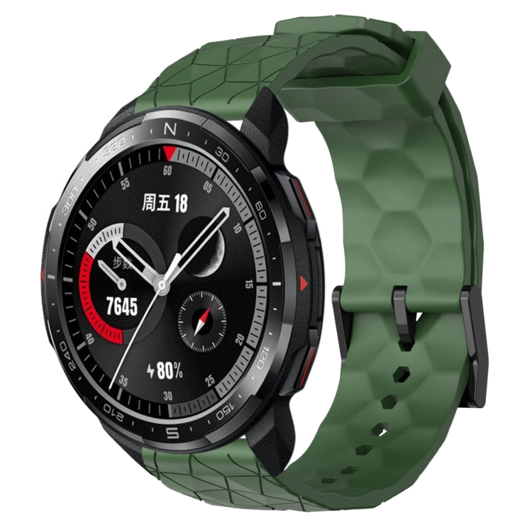 For Honor Watch GS Pro 22mm Football Pattern Solid Color Silicone Watch Band