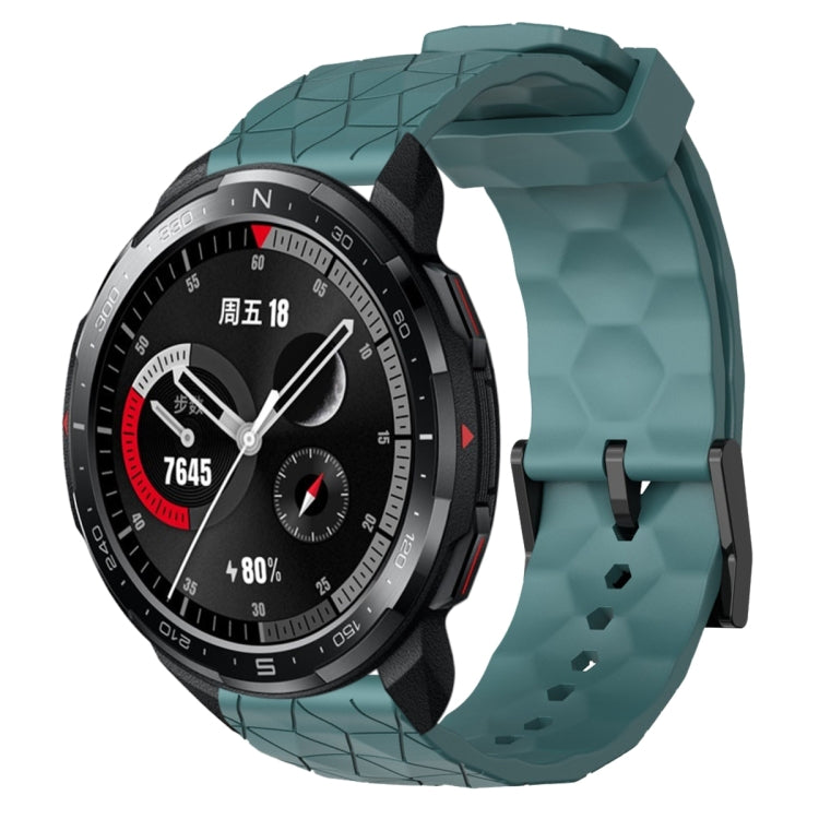 For Honor Watch GS Pro 22mm Football Pattern Solid Color Silicone Watch Band