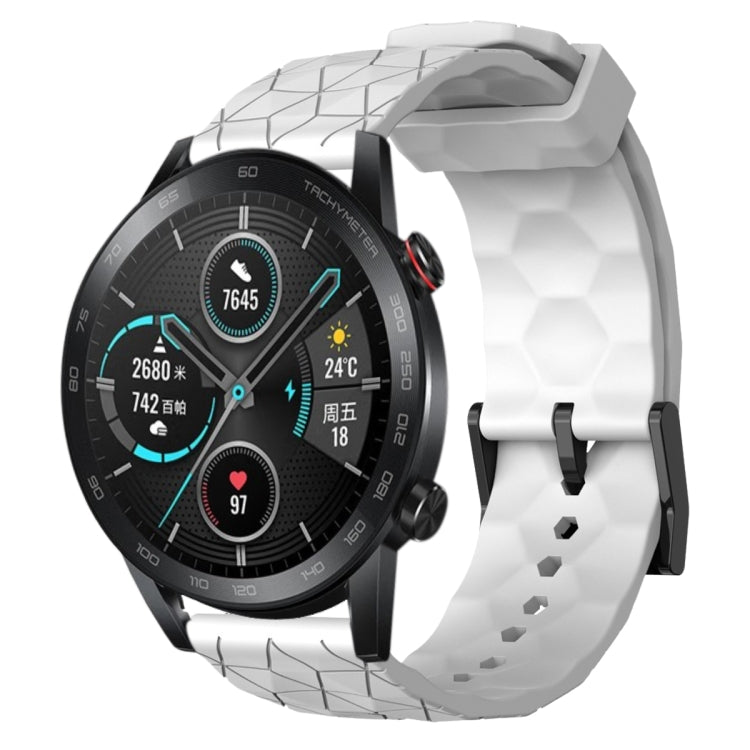 For Honor Magic Watch 2 46mm 22mm Football Pattern Solid Color Silicone Watch Band