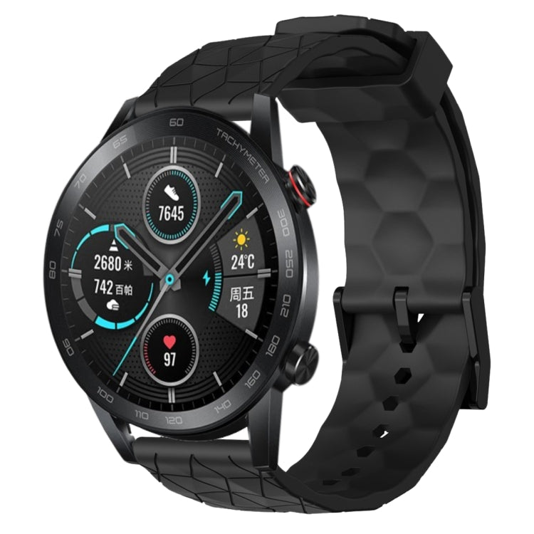 For Honor Magic Watch 2 46mm 22mm Football Pattern Solid Color Silicone Watch Band