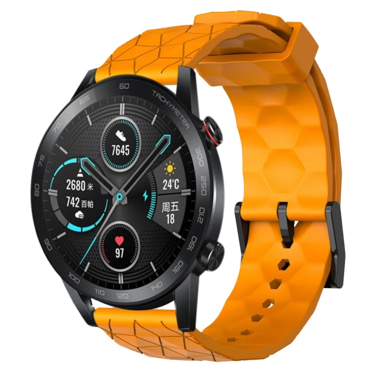 For Honor Magic Watch 2 46mm 22mm Football Pattern Solid Color Silicone Watch Band