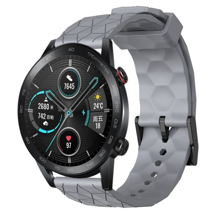 For Honor Magic Watch 2 46mm 22mm Football Pattern Solid Color Silicone Watch Band