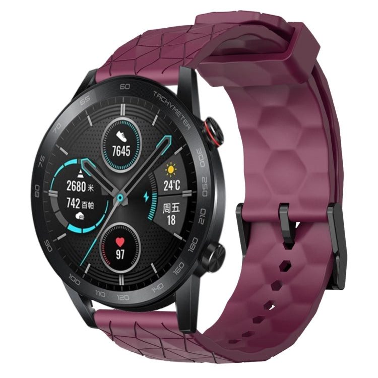 For Honor Magic Watch 2 46mm 22mm Football Pattern Solid Color Silicone Watch Band