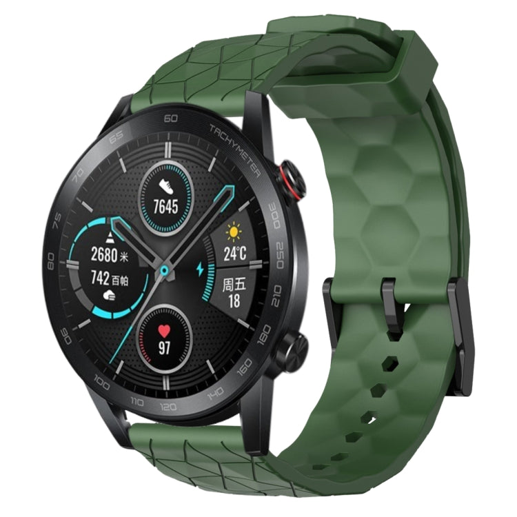 For Honor Magic Watch 2 46mm 22mm Football Pattern Solid Color Silicone Watch Band