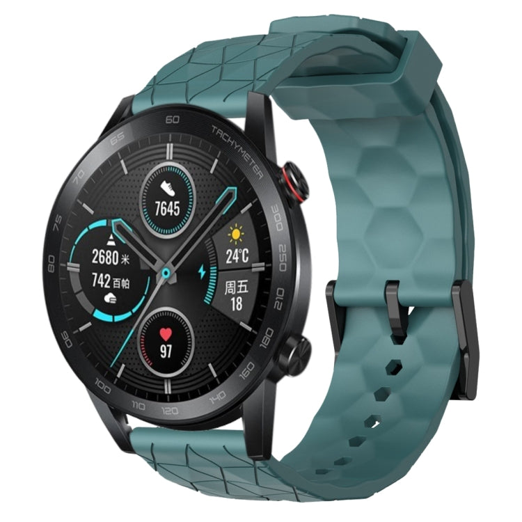 For Honor Magic Watch 2 46mm 22mm Football Pattern Solid Color Silicone Watch Band