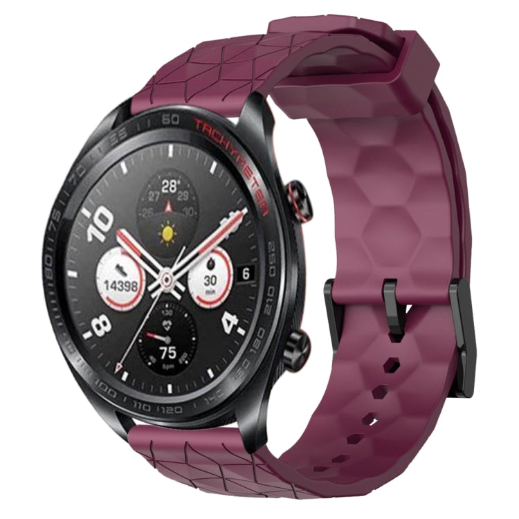 For Honor Watch Dream 22mm Football Pattern Solid Color Silicone Watch Band