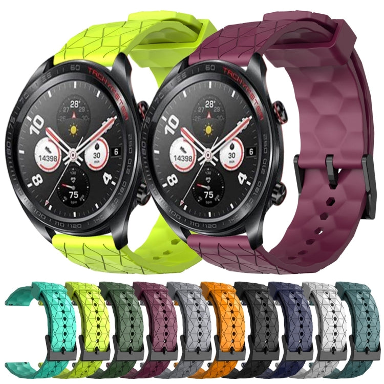 For Honor Watch Dream 22mm Football Pattern Solid Color Silicone Watch Band