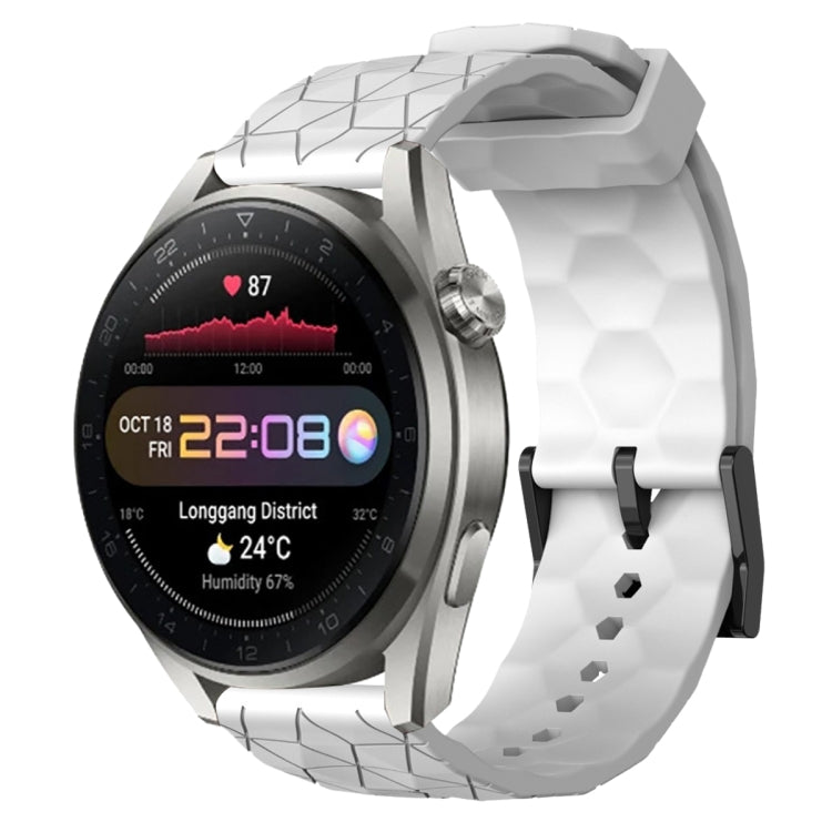 For Huawei Watch 3 Pro New 22mm Football Pattern Solid Color Silicone Watch Band