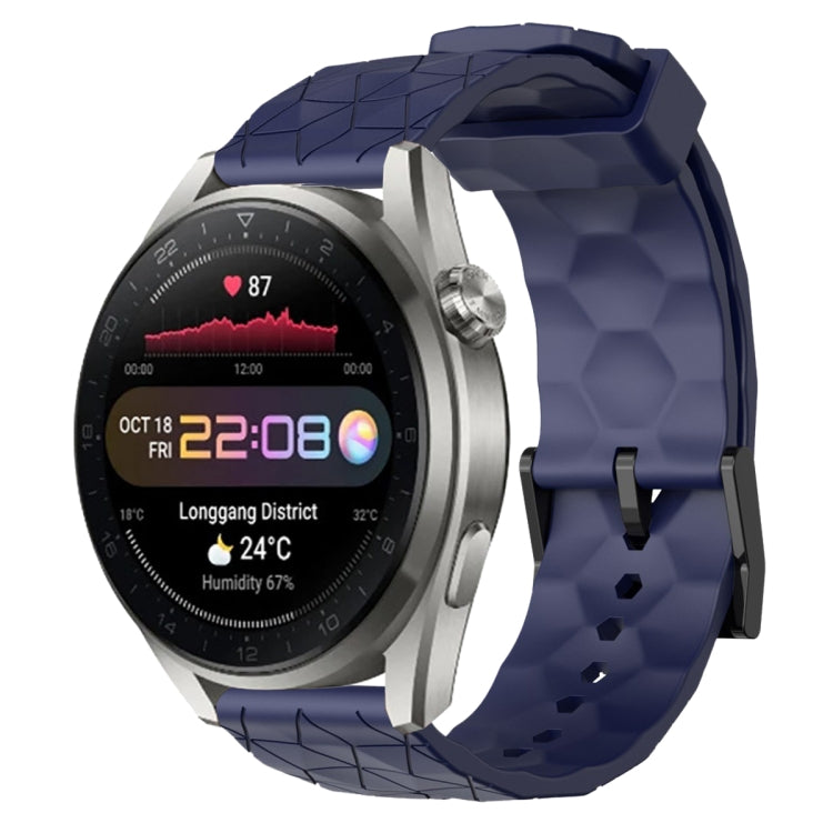 For Huawei Watch 3 Pro New 22mm Football Pattern Solid Color Silicone Watch Band